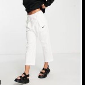 Nike White Cropped Sweatpants